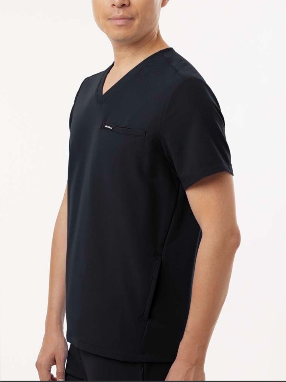 Jaanuu Men’s Platt 3-Pocket Scrub V-Neck Top Black S ULTRAlast M10002